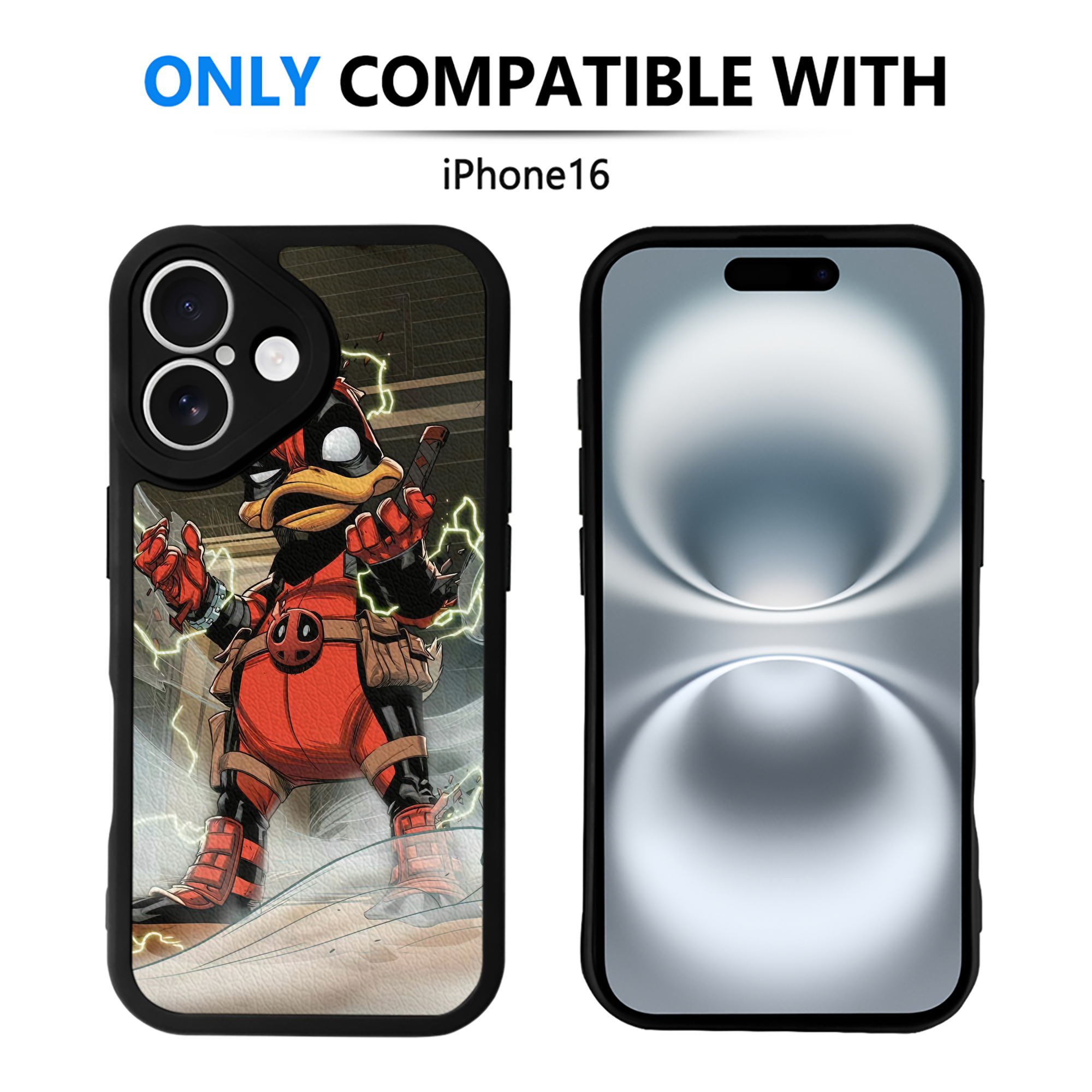 （画像用） Deadpool デッドプール 【iPhone 16シリーズ対応】シリコンスマホケース（レザー調） 材質：シリコン